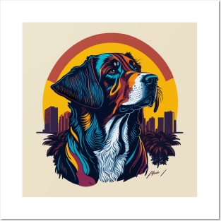 Vibrant Dog Art - Add Some Miami Flair to Your Accessories with This Playful Design! Posters and Art